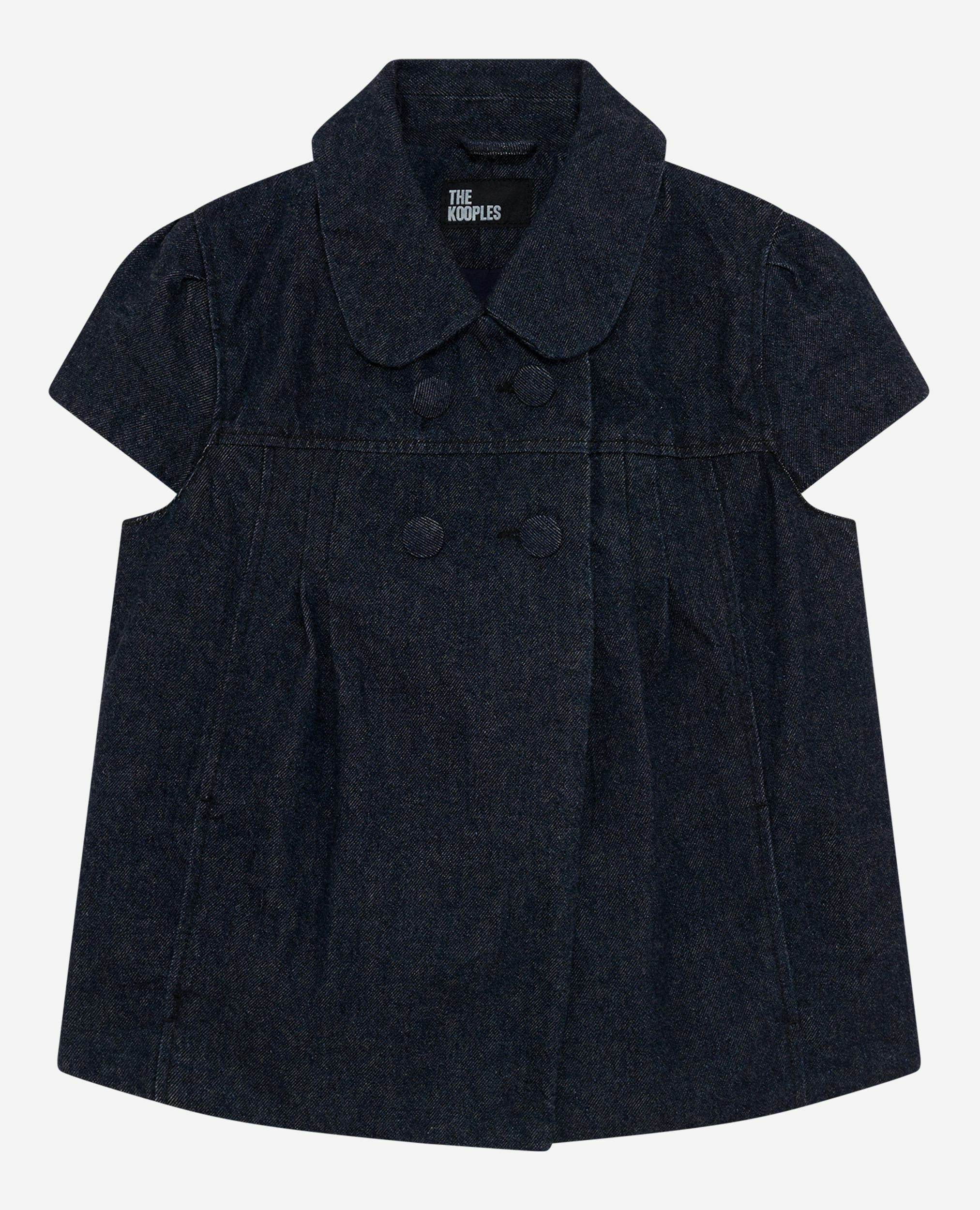 Short-sleeved jacket in dark blue denim, BLUE ELECTRIC, hi-res image number null