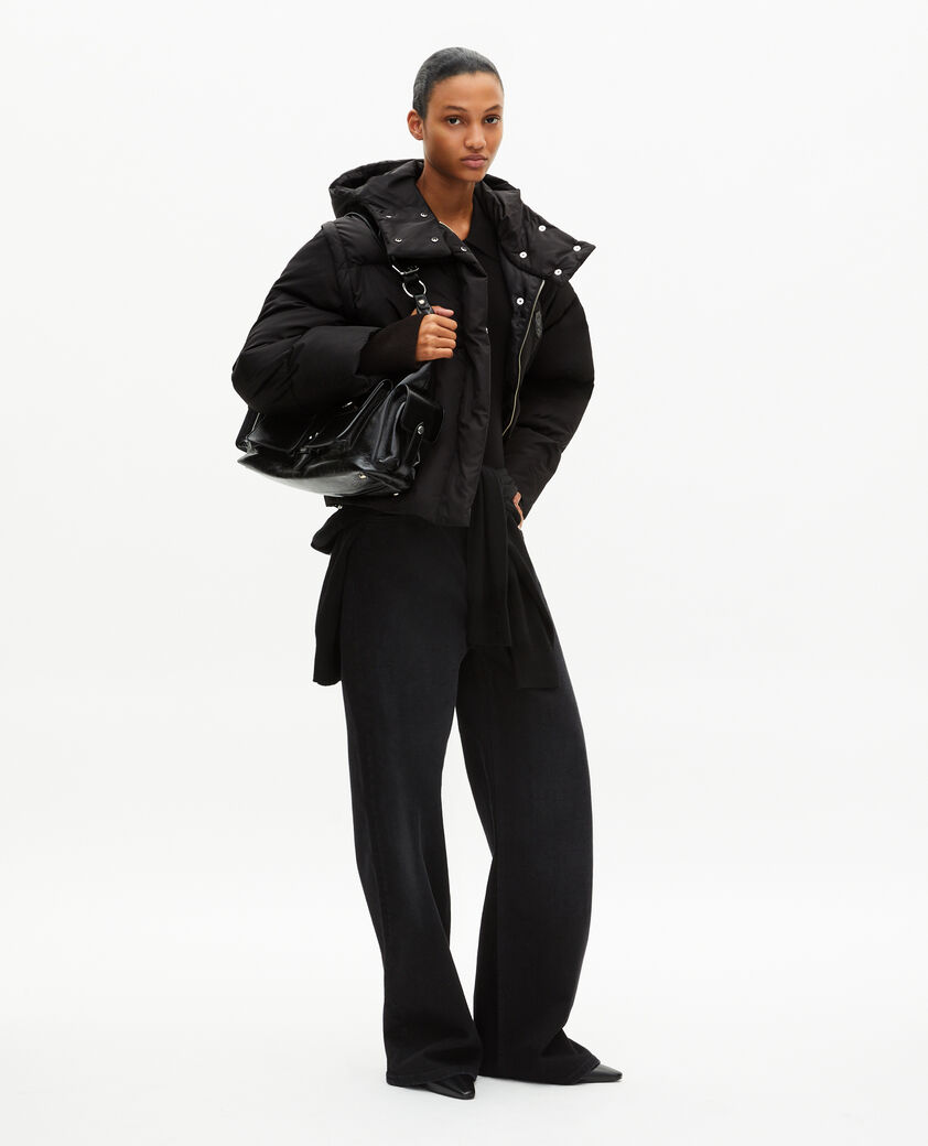 The Kooples WOMEN BLACK black down jacket with removable sleeves