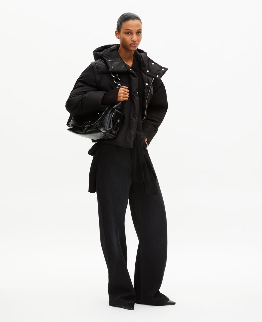 The Kooples FEMME BLACK doudoune à manches amovibles noire