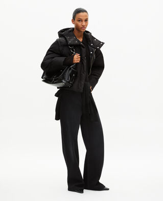 The Kooples FEMME BLACK doudoune à manches amovibles noire