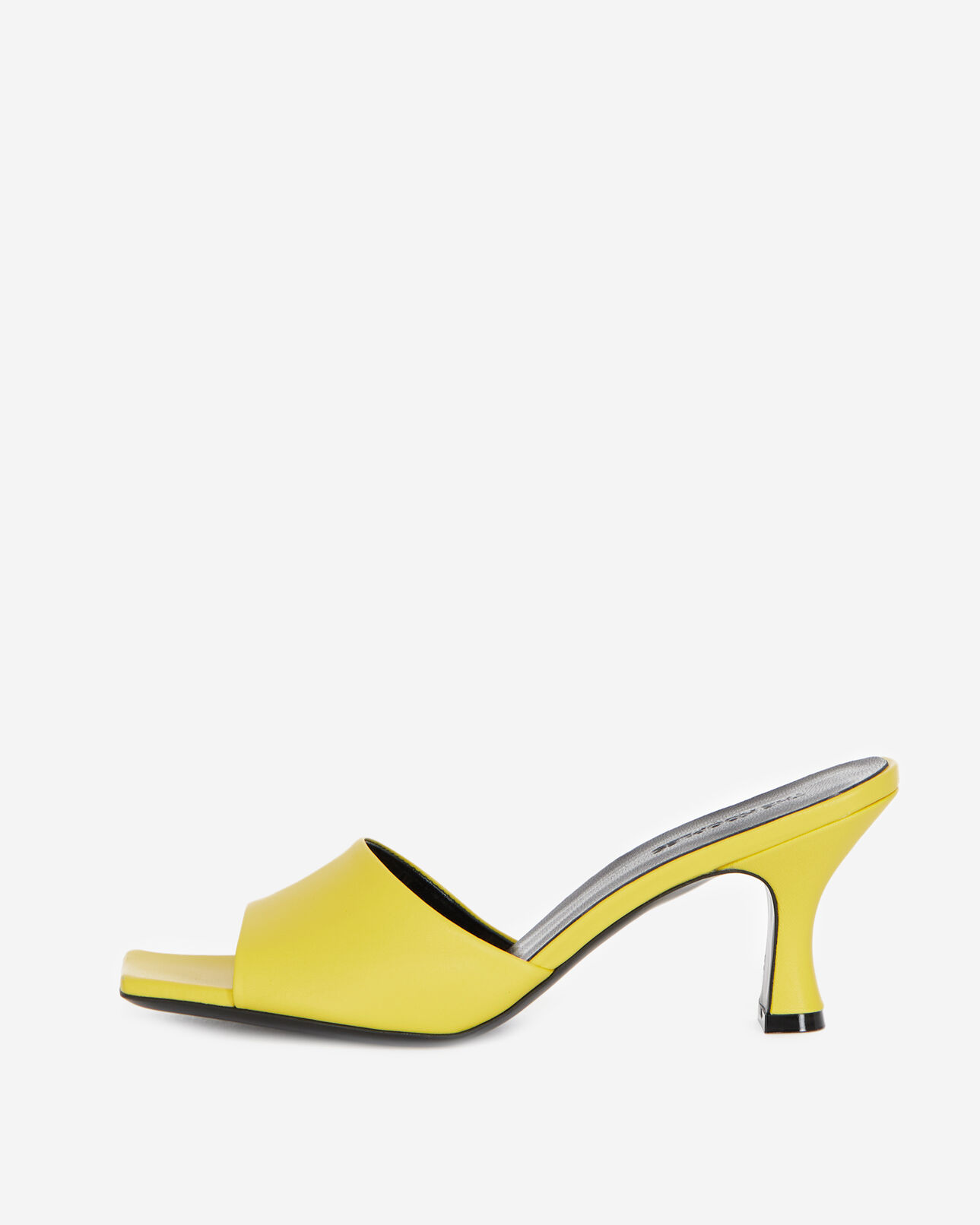 The Kooples FEMME YELLOW sandales à talons jaunes cuir lisse