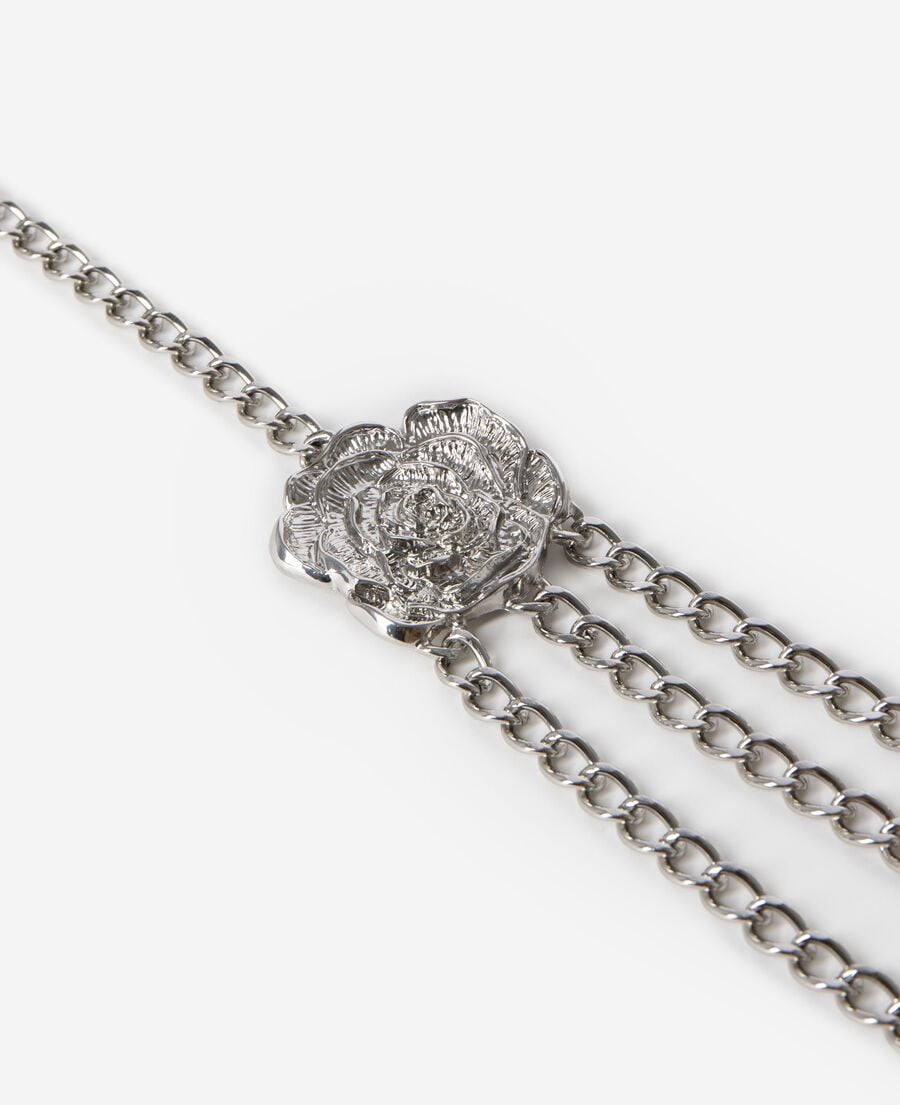 The Kooples WOMEN BLACK SILVER silver jewelry belt