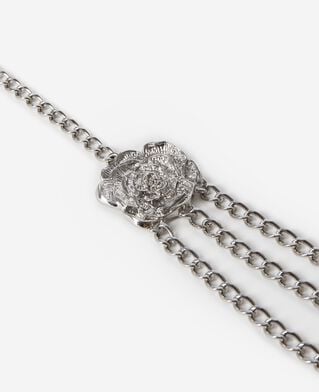 The Kooples WOMEN BLACK SILVER silver jewelry belt