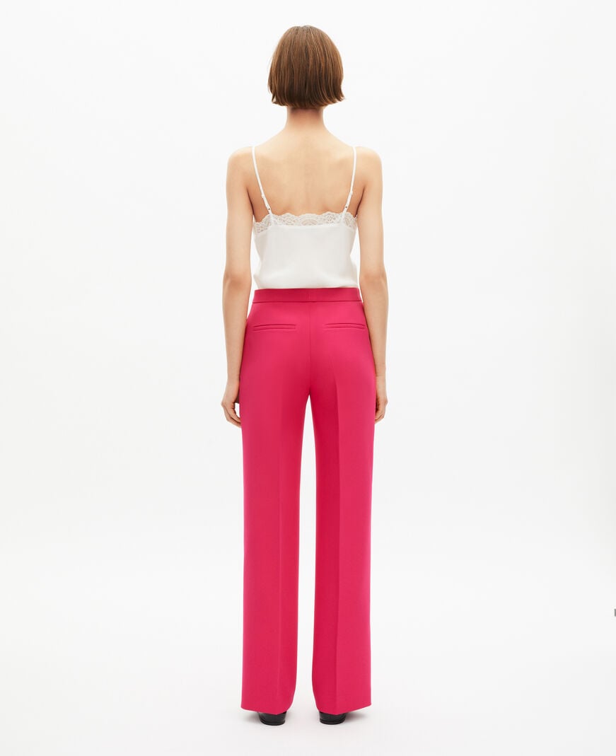 The Kooples FEMME PINK pantalon tailleur rose en crêpe