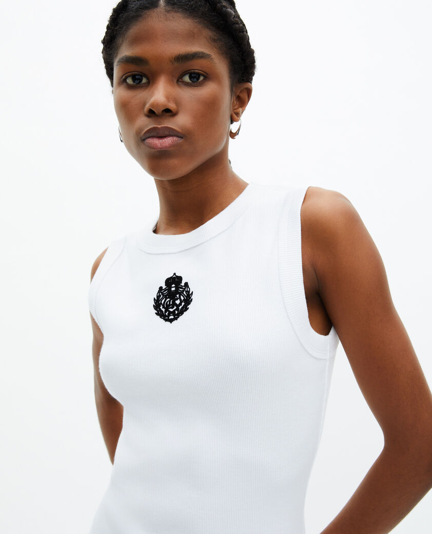 The Kooples FEMME WHITE robe courte avec logo blanche