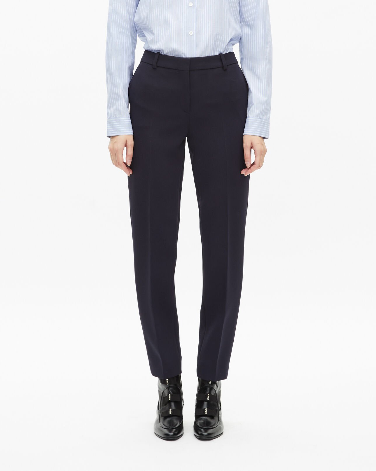 The Kooples MUJER DARK NAVY pantalones sastre de crepé azul marino