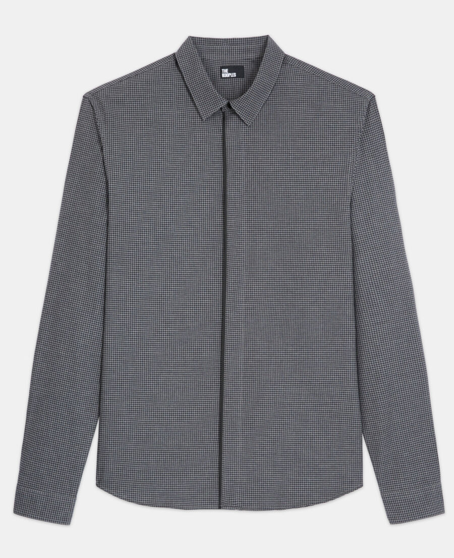 The Kooples HOMME DARK GREY chemise col classique grise à carreaux