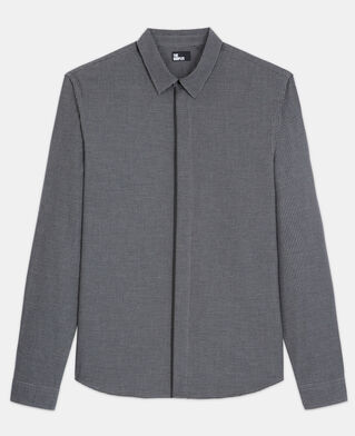 The Kooples HOMME DARK GREY chemise col classique grise à carreaux