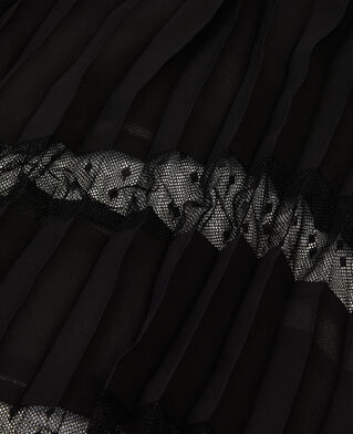 The Kooples MUJER BLACK vestido largo plisado negro