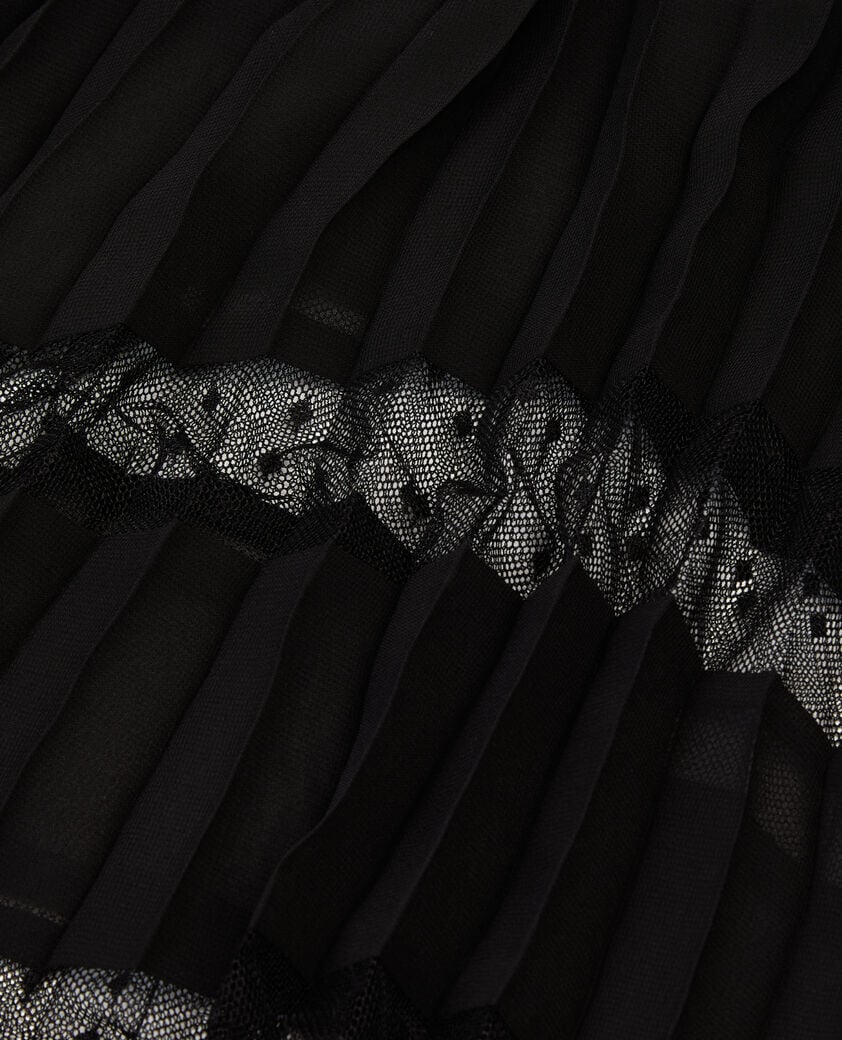 The Kooples FEMME BLACK robe longue plissée noire