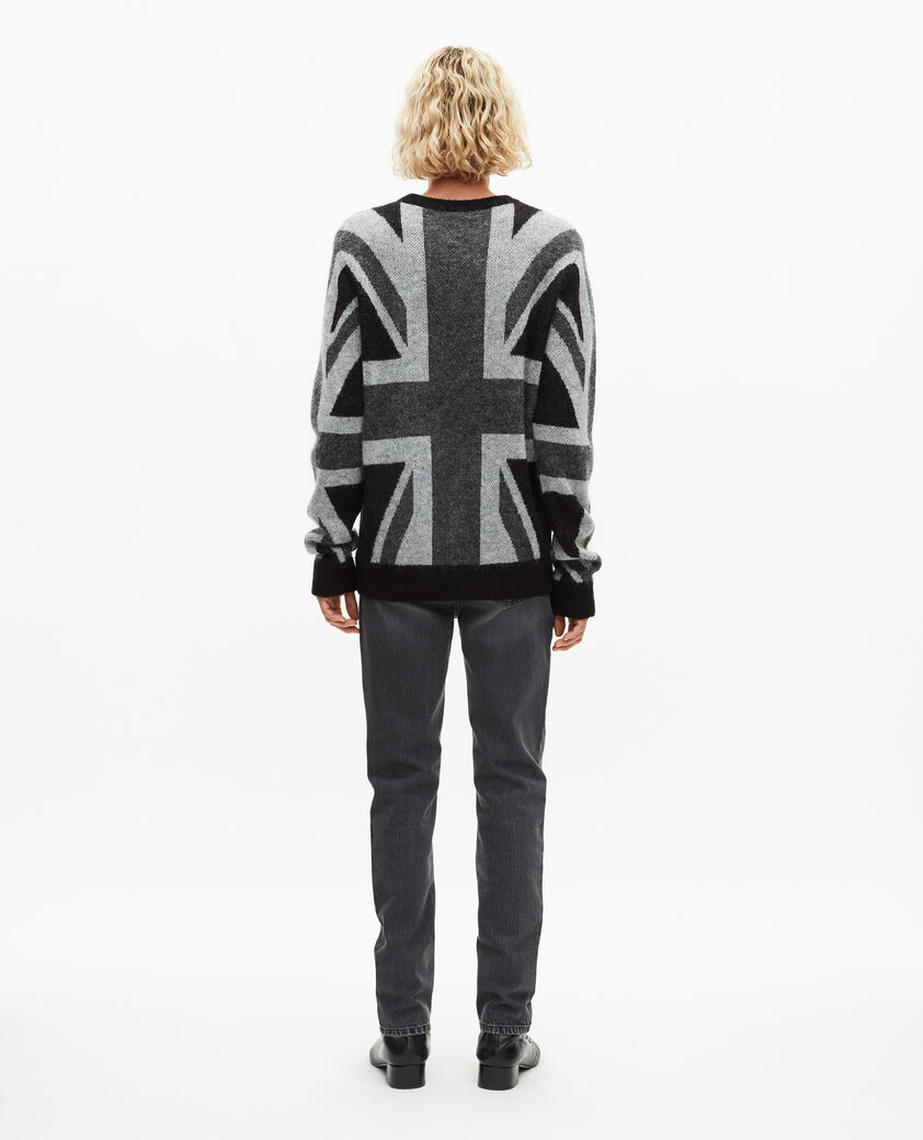 The Kooples MEN BLACK GREY black english flag sweater