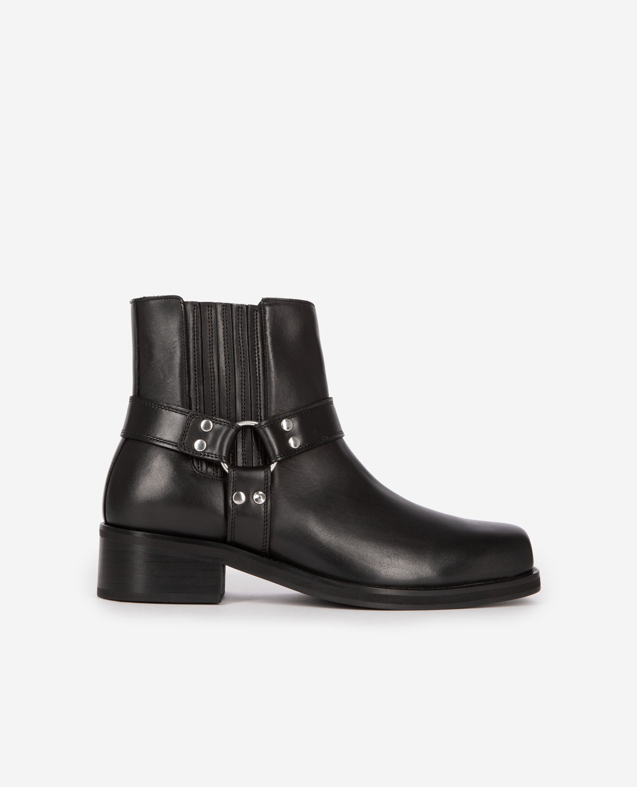 Boots with black leather straps, BLACK, hi-res image number null