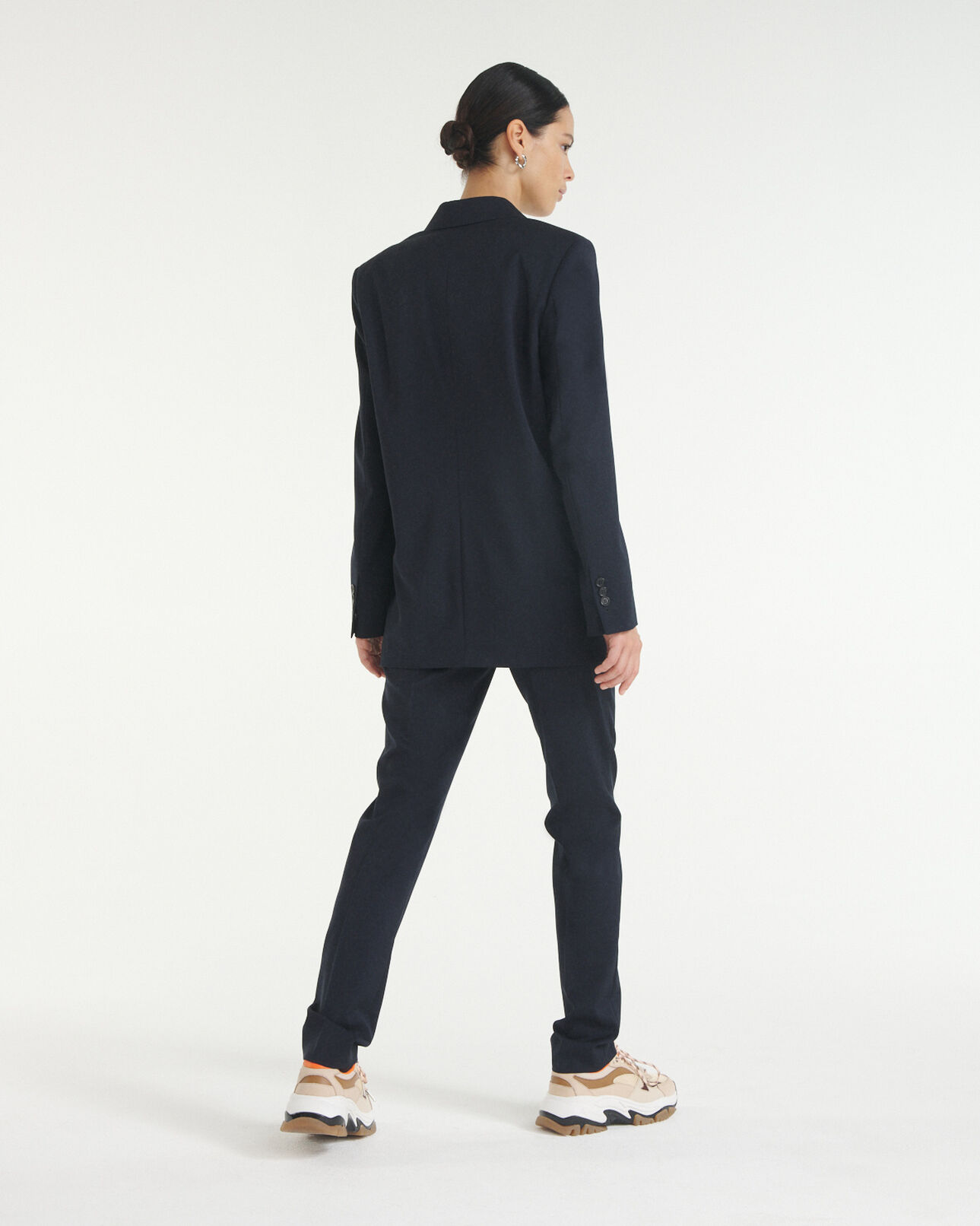 The Kooples DAMEN NAVY blaue wolljacke mit doppelter knopfreihe
