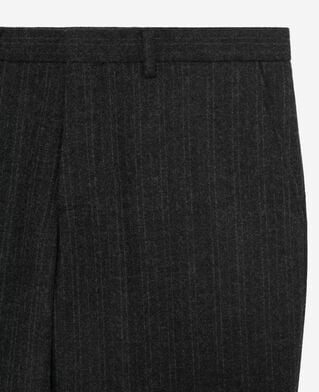 The Kooples HOMME PEARL GREY pantalon de costume droit &agrave; fines rayures gris fonc&eacute;