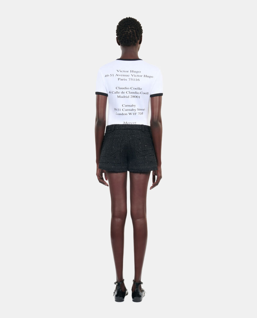 The Kooples WOMEN BLACK black tweed shorts