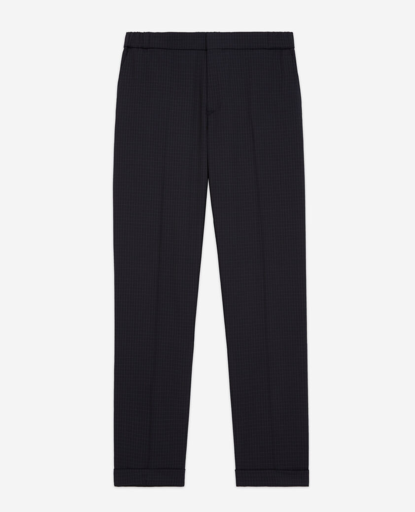 The Kooples H NAVY / WHITE wool suit pants with check motif