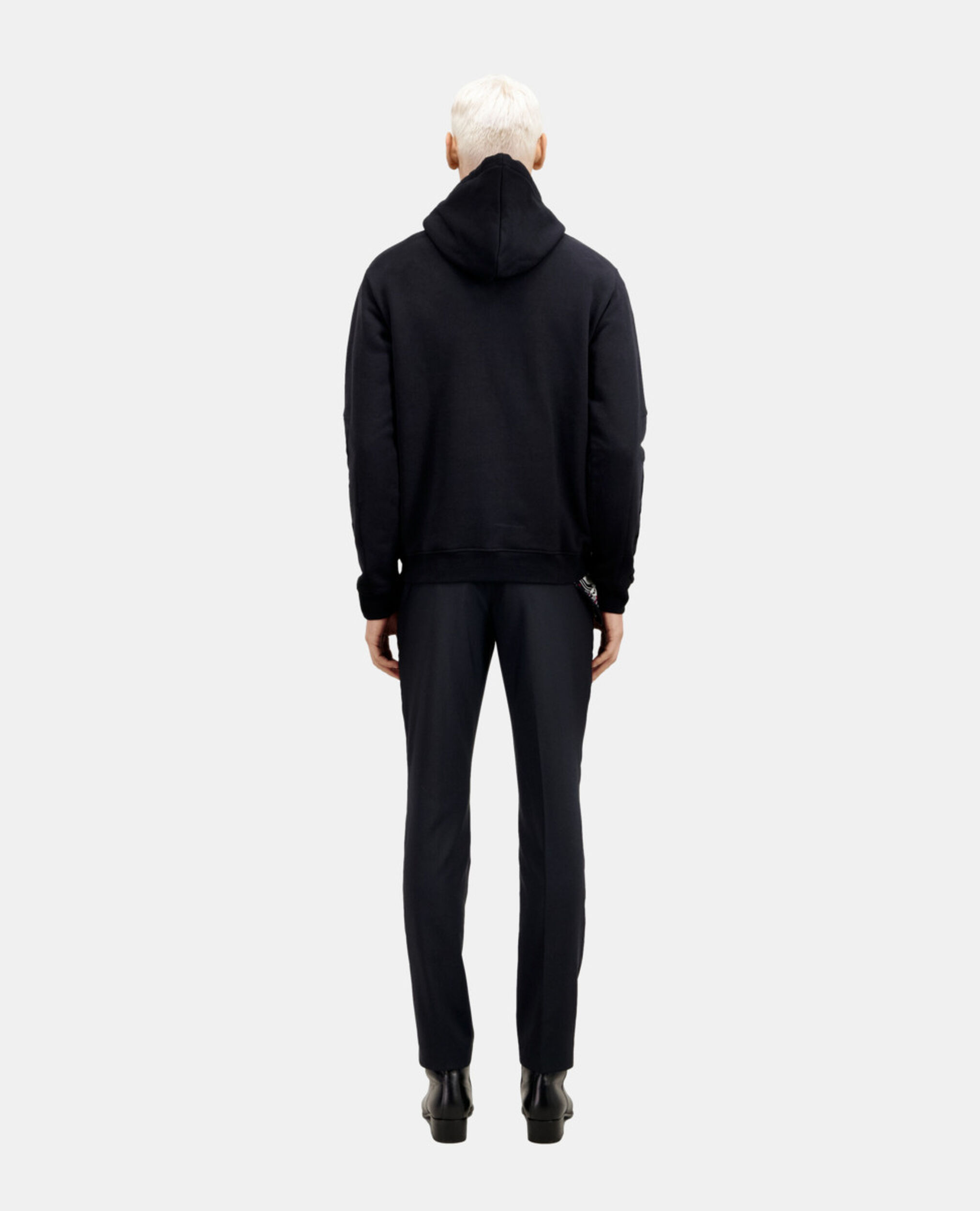 Men's Black hoodie with flocking, BLACK, hi-res image number null