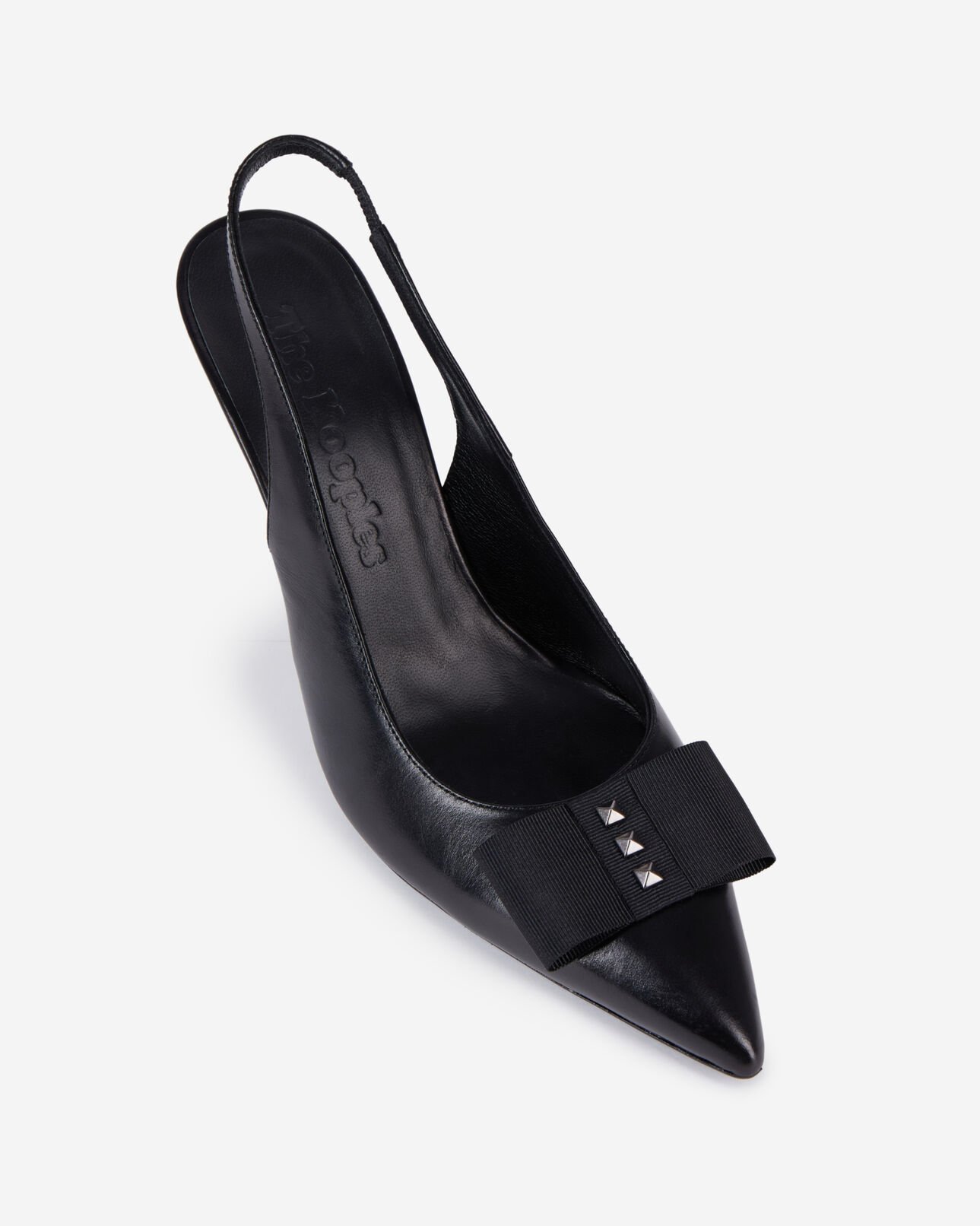 The Kooples DAMEN BLACK schwarze slingback-pumps aus leder