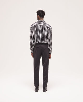 The Kooples MEN BLACK GREY striped wool suit pants