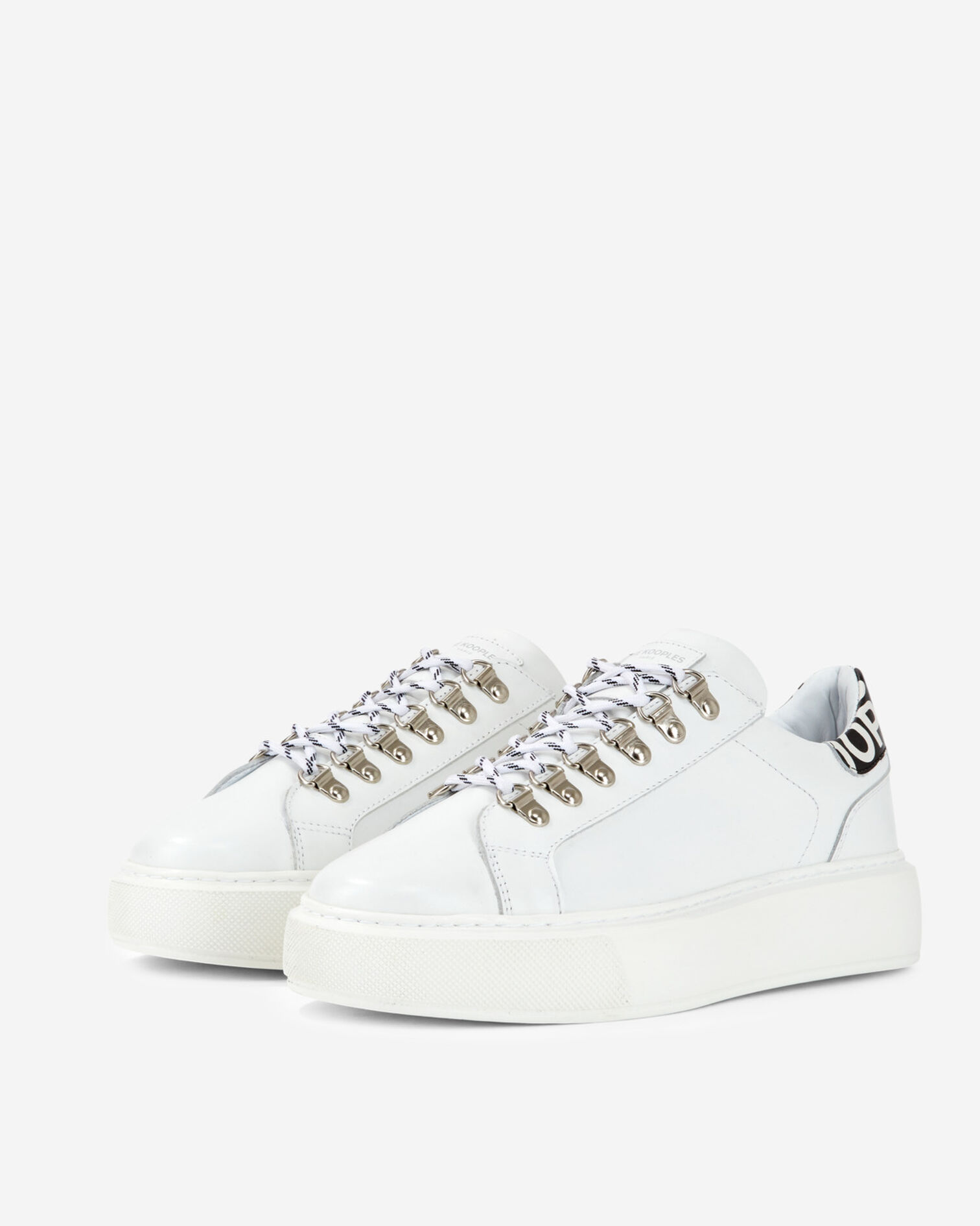 Leather sneakers, WHITE / BLACK, hi-res image number null