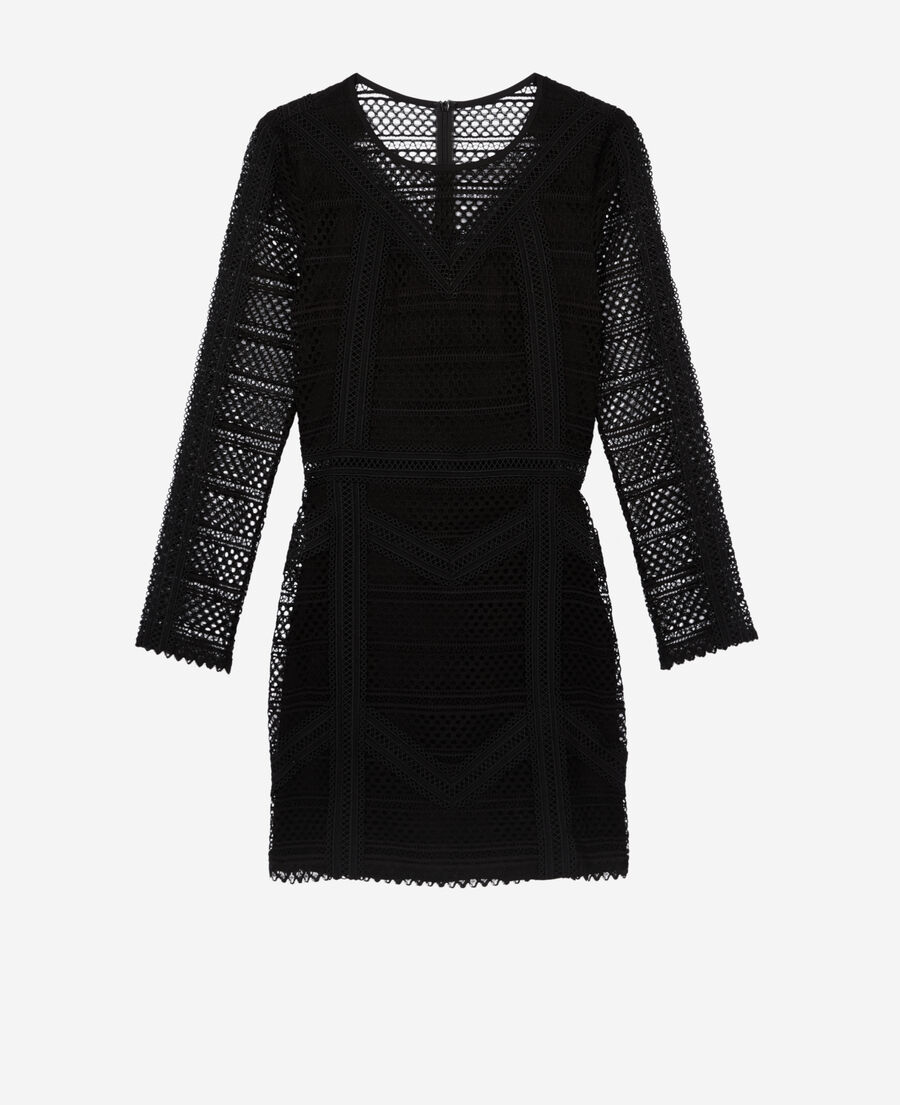 The Kooples WOMEN BLACK short black guipure dress
