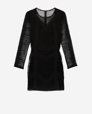 The Kooples WOMEN BLACK short black guipure dress