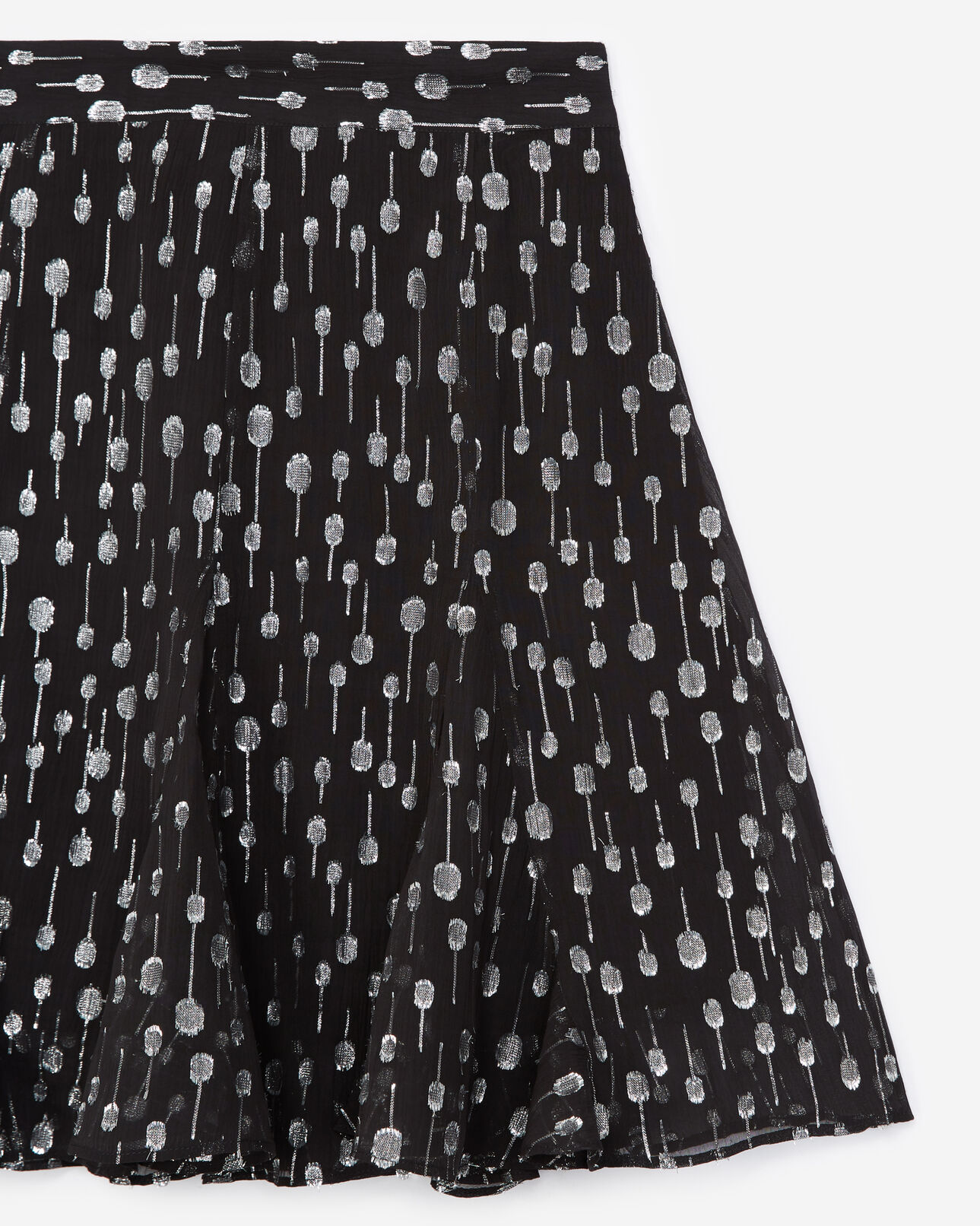 The Kooples DAMEN BLACK / SILVER kurzer schwarzer rock mit silberpunkten