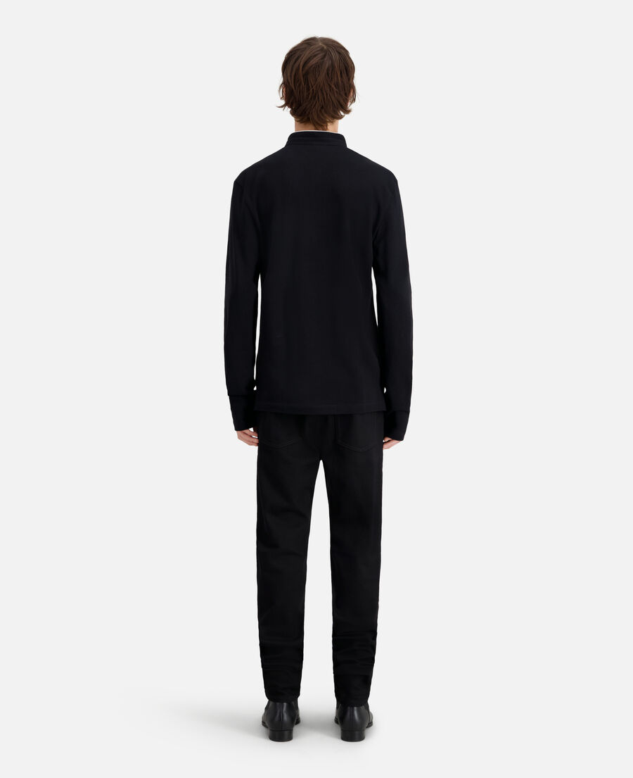 polo noir en coton