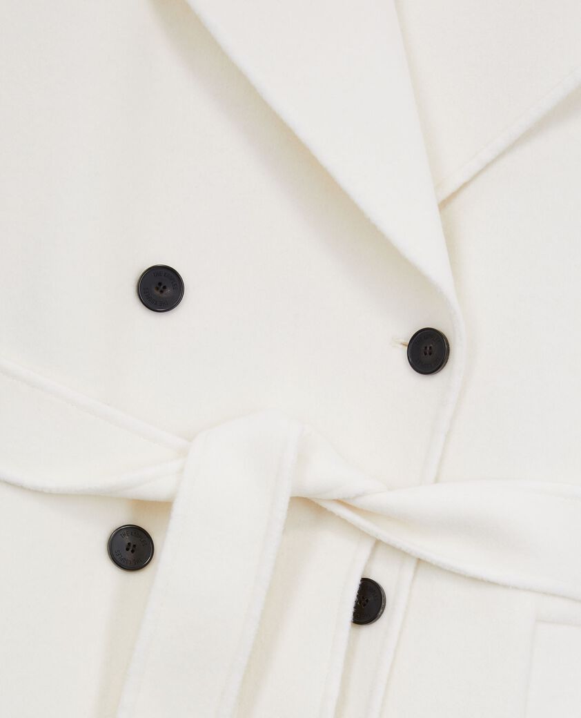 The Kooples F ECRU long ecru wool coat