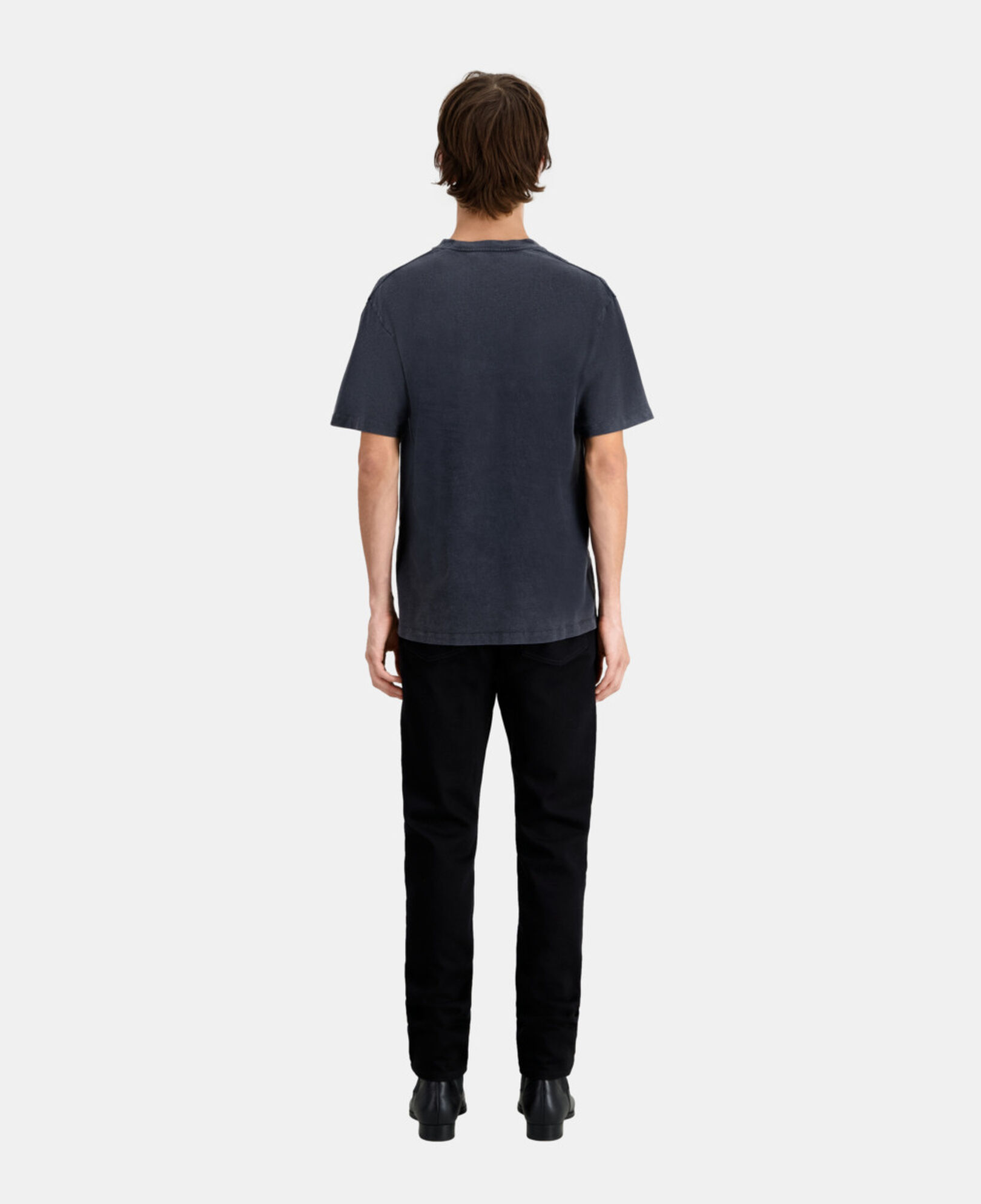 The Kooples HOMME BLACK WASHED t-shirt homme noir avec sérigraphie racing skull