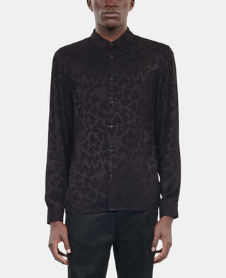 The Kooples MEN BLACK black jacquard shirt with hearts