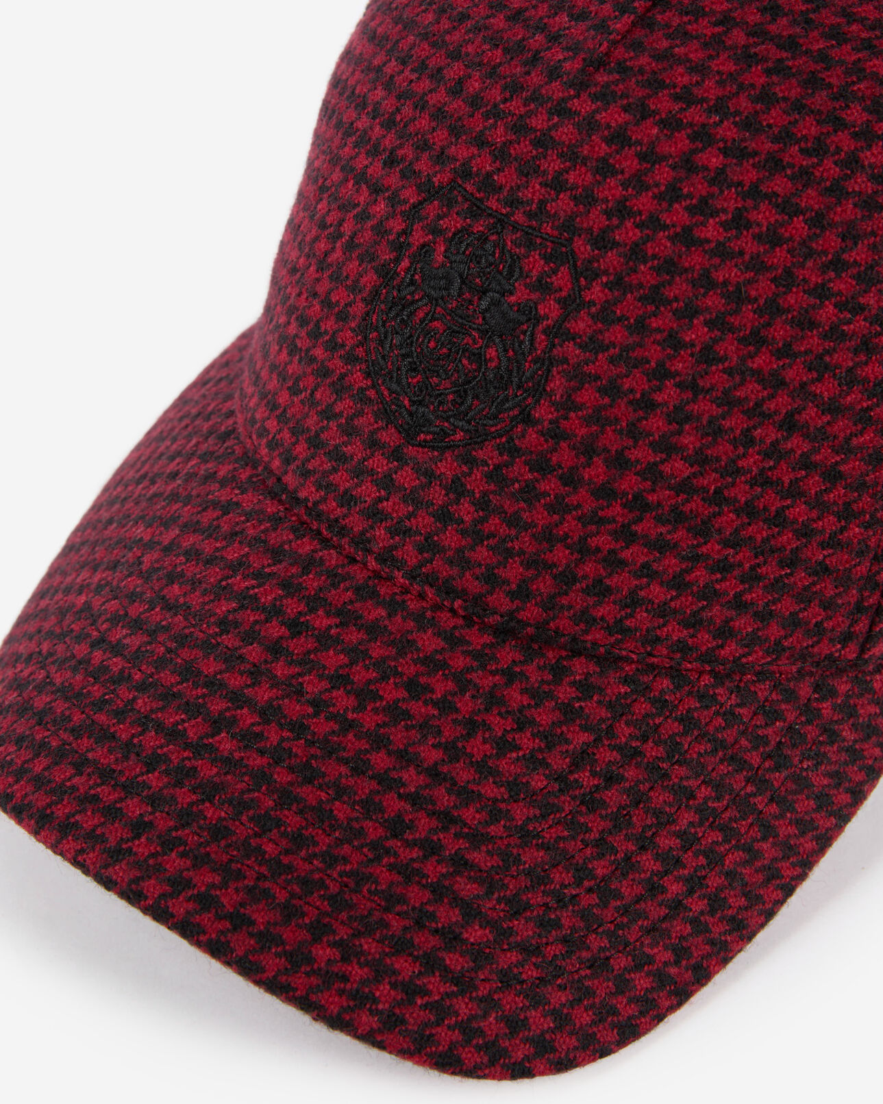 The Kooples DAMEN BLACK - RED kappe aus wolle mit hahnentrittmuster
