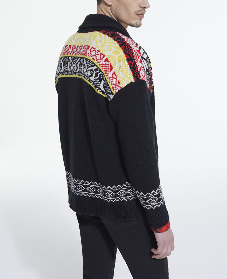 cardigan en laine à motif