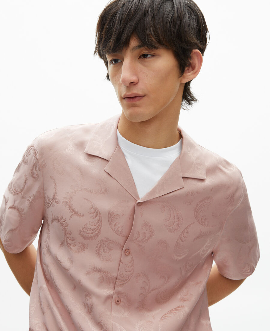 The Kooples MEN LILA short-sleeved pink jacquard shirt