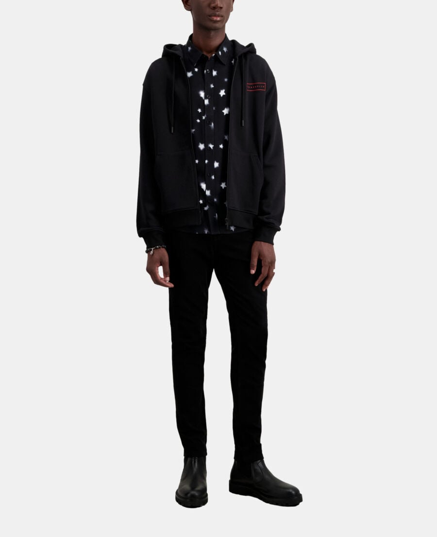 The Kooples HOMME BLACK sweatshirt à capuche noir avec sérigraphie x rated