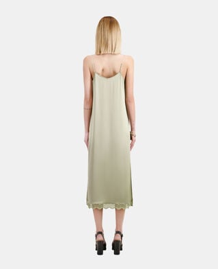 The Kooples MUJER KAKI GREY vestido lencero largo verde claro