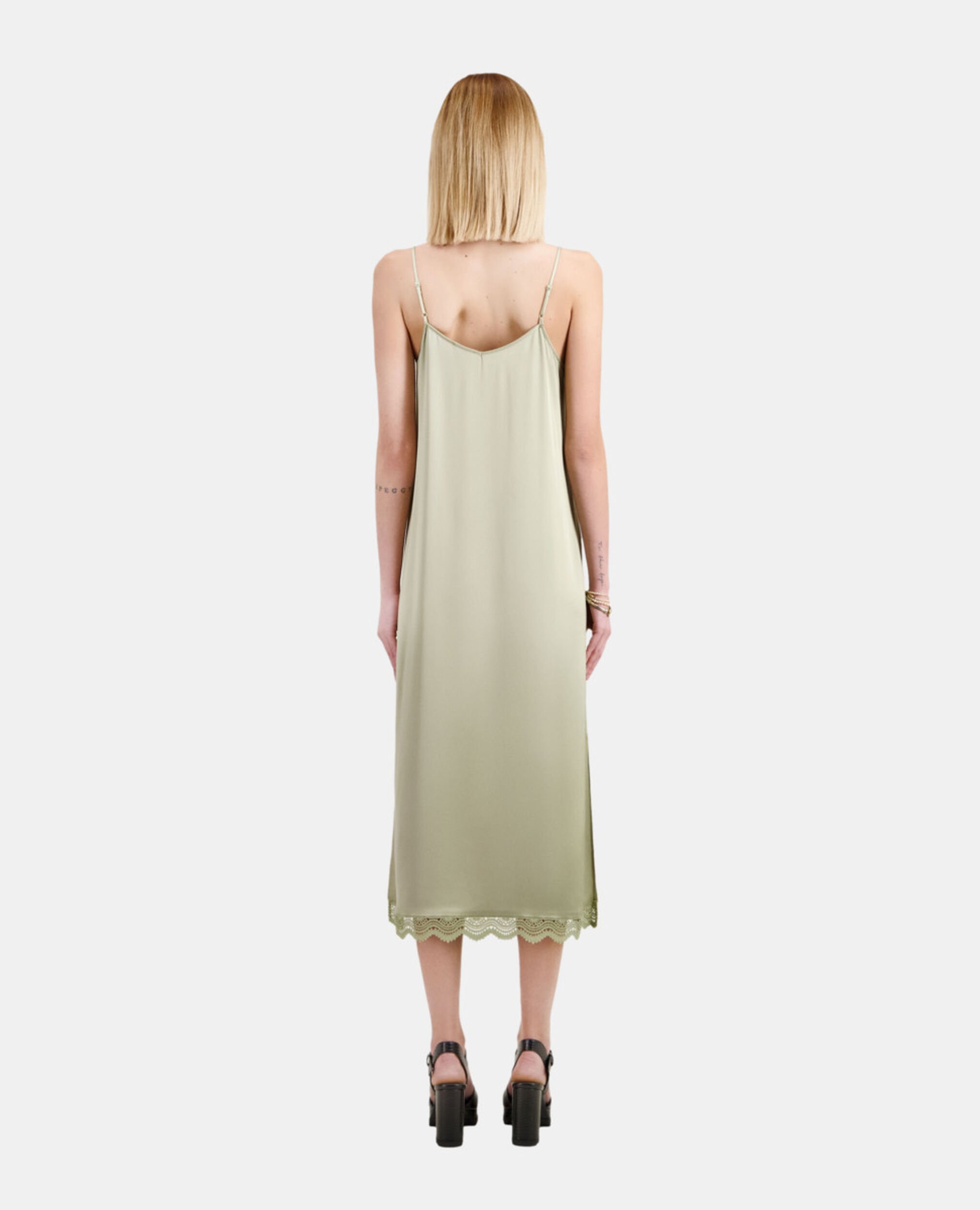 Vestido lencero largo verde claro, KAKI GREY, hi-res image number null