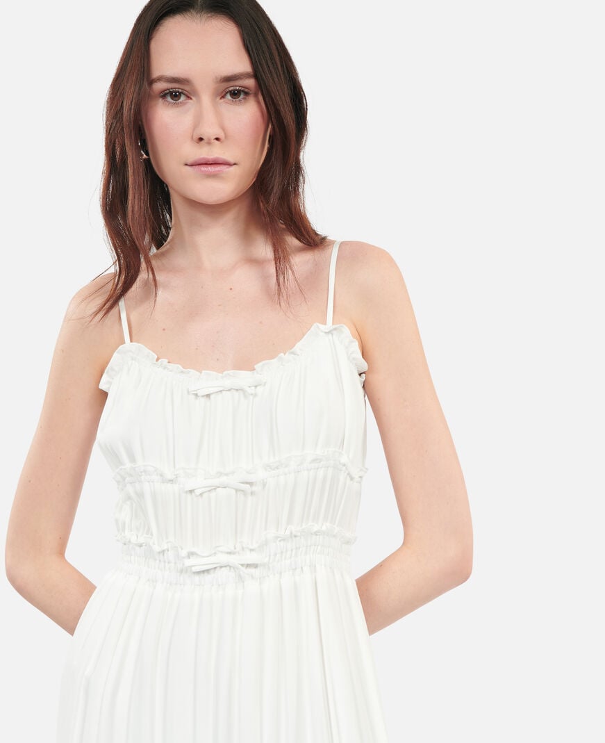 The Kooples DAMEN WHITE langes, weißes kleid mit schleifen