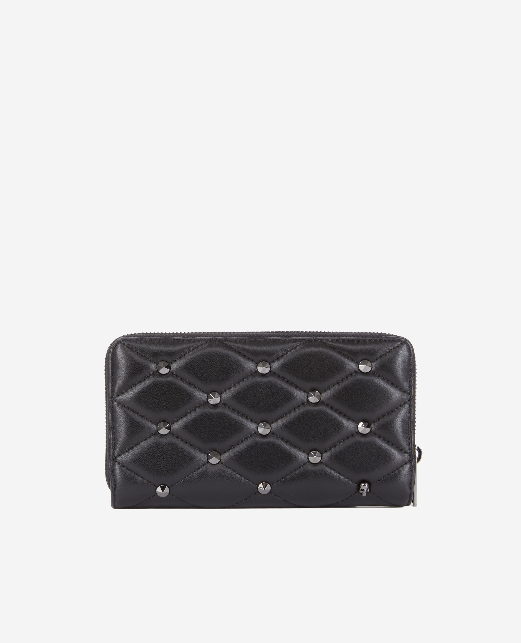 Black quilted leather wallet The Kooples