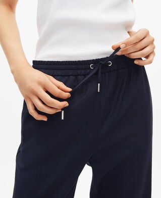 The Kooples WOMEN DARK NAVY black wool pants