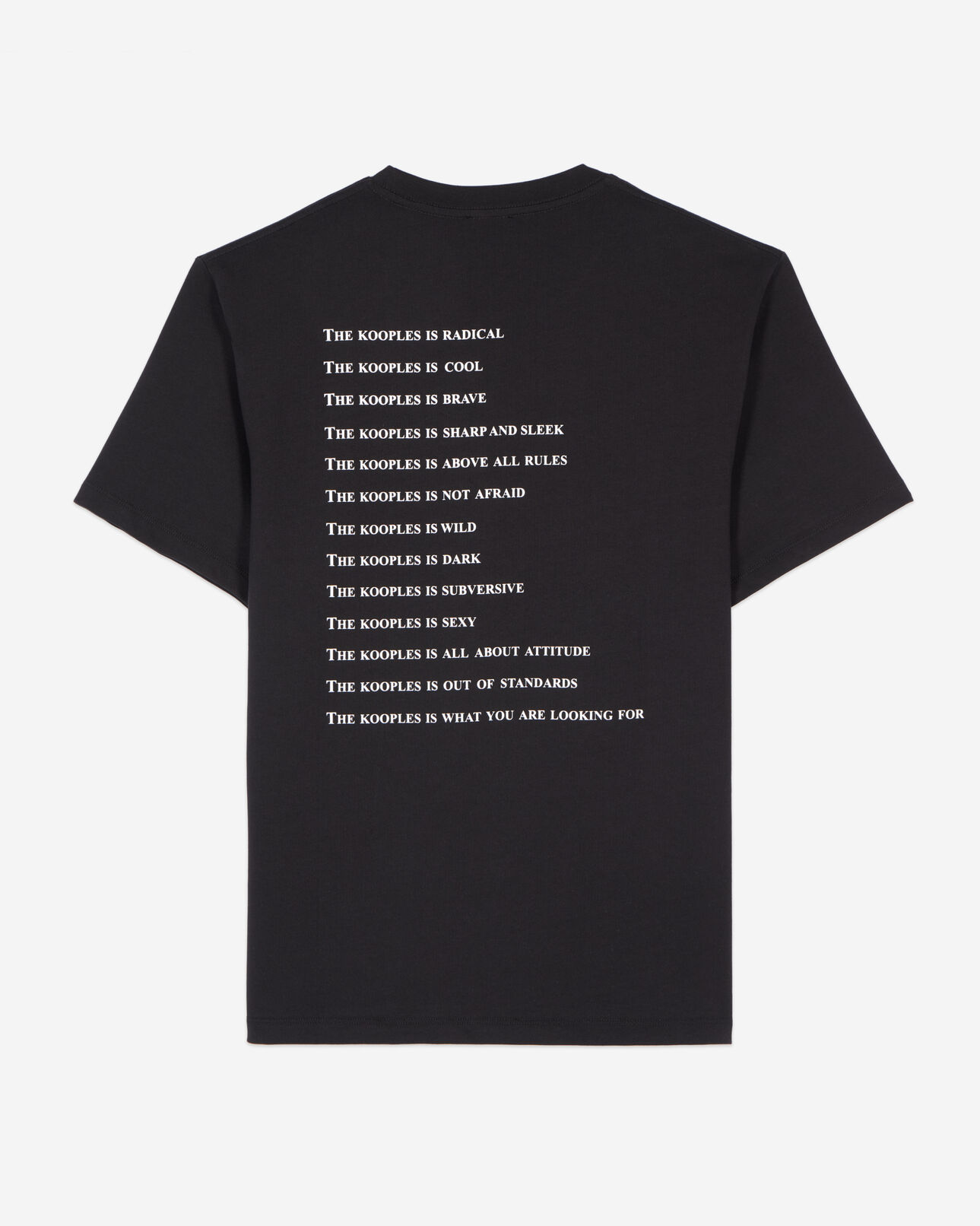 The Kooples MEN BLACK black what is leather effect t-shirt