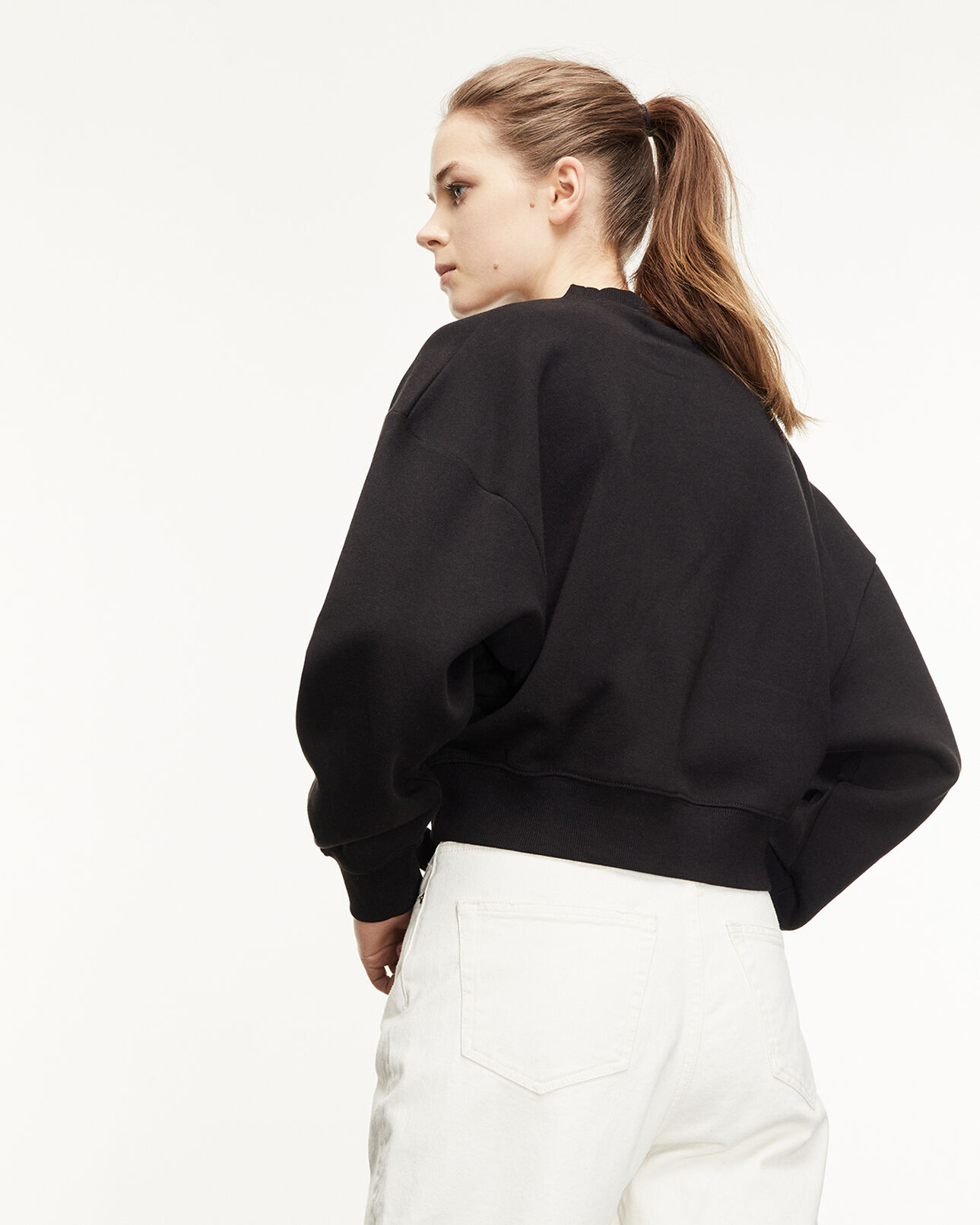 The Kooples FEMME BLACK sweatshirt noir à détails métallisés