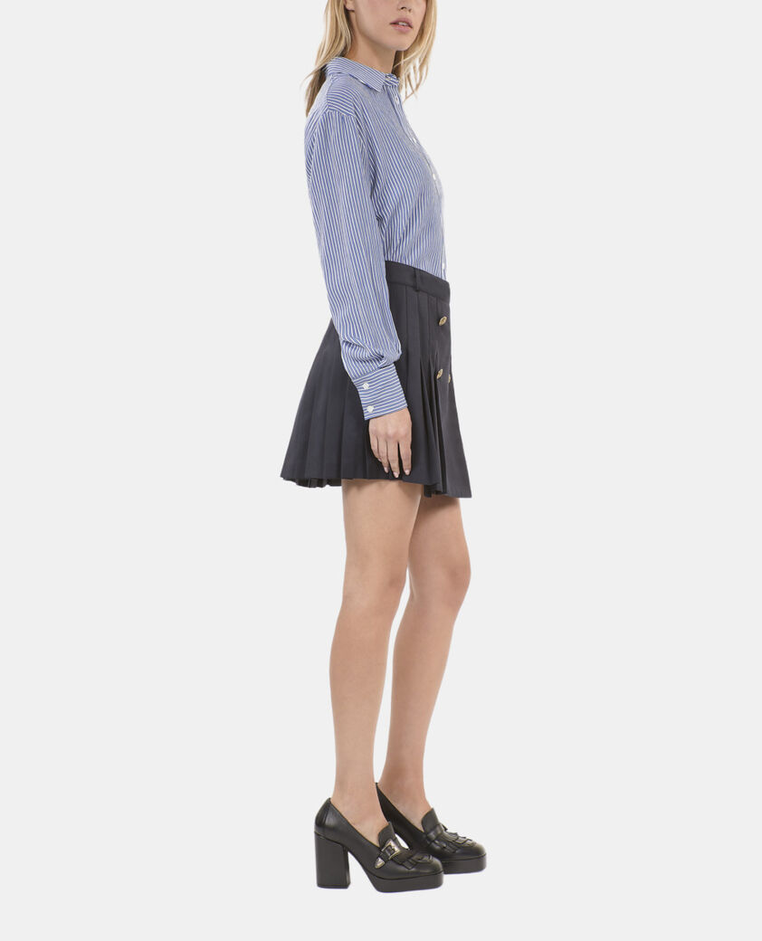 The Kooples DAMEN DARK NAVY kurzer marineblauer faltenrock