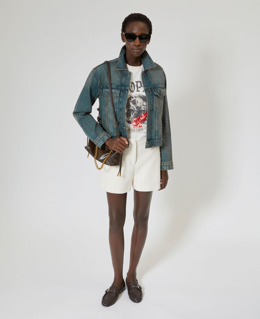 The Kooples WOMEN MEDIUM BLUE blue denim jacket