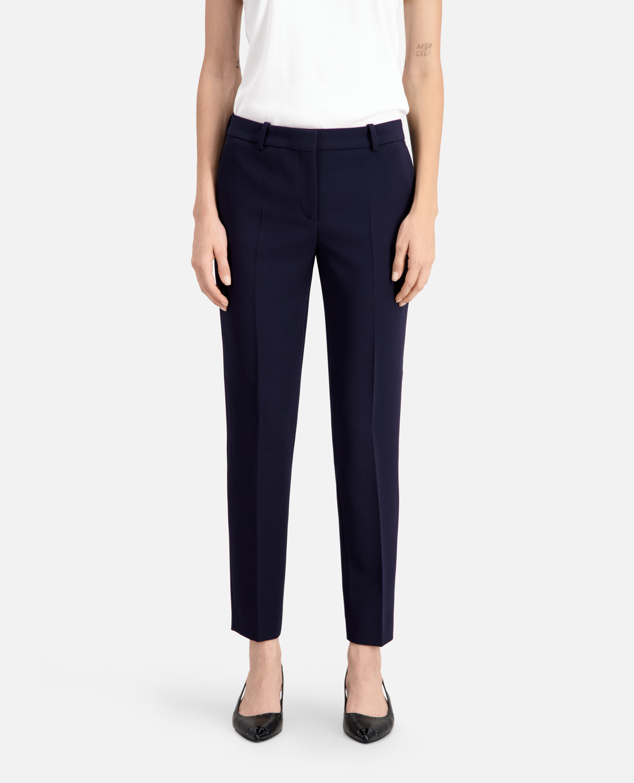 Dark blue crepe suit pants The Kooples
