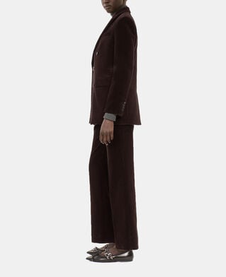 The Kooples MUJER BROWN chaqueta traje terciopelo acanalado marr&oacute;n