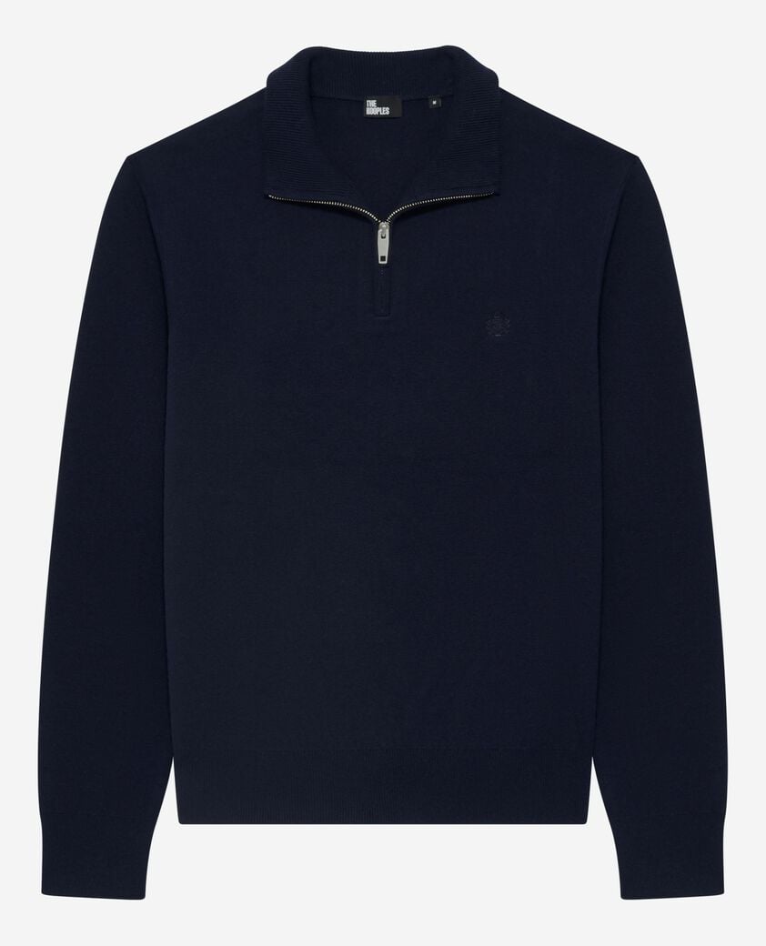 The Kooples H NAVY double-faced navy trucker-neck sweater