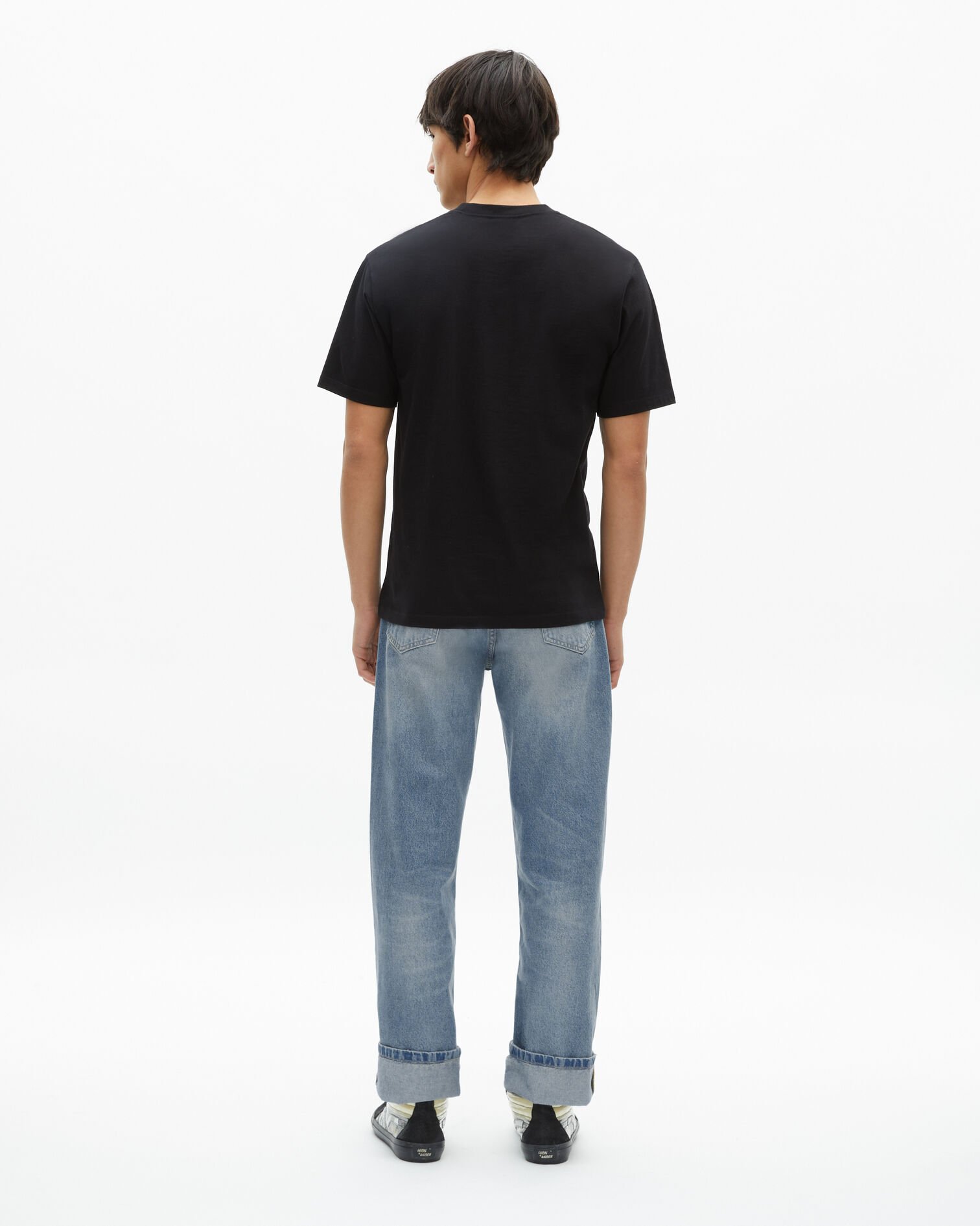 T-shirt with black flocking, BLACK, hi-res image number null