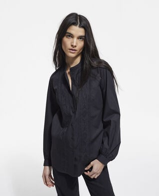 The Kooples F BLACK black embroidered shirt