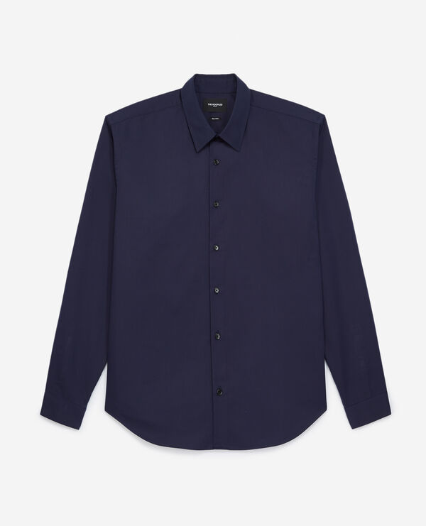 buttoned navy blue shirt in cotton